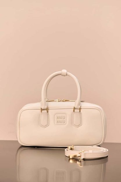 Replica Miu Miu Arcadie leather bag White Large VIP Quality