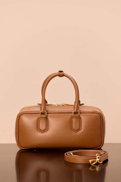 Replica Miu Miu Arcadie leather bag Cognac Large VIP Quality - Image 2
