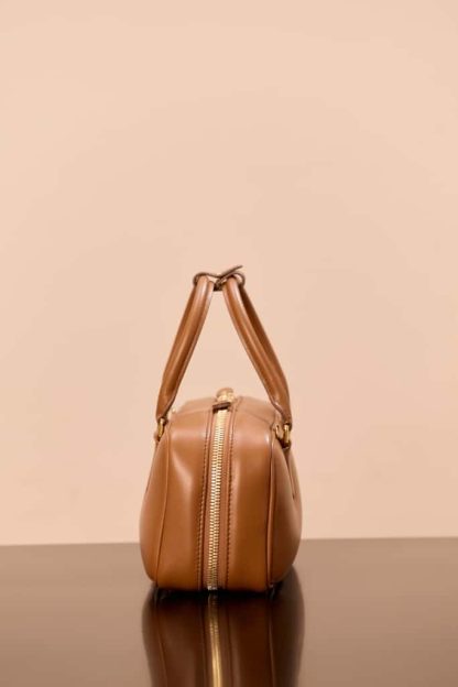 Replica Miu Miu Arcadie leather bag Cognac Large VIP Quality - Image 4