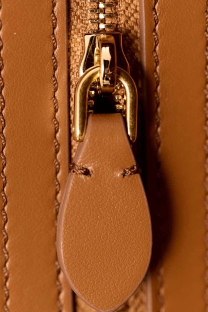 Replica Miu Miu Arcadie leather bag Cognac Large VIP Quality - Image 12