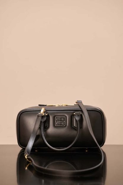 Replica Miu Miu Arcadie leather bag Black Large VIP Quality - Image 18