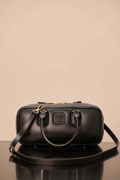 Replica Miu Miu Arcadie leather bag Black Large VIP Quality - Image 17