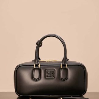 Replica Miu Miu Arcadie leather bag Black Large