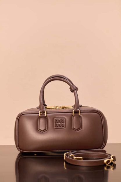 Replica Miu Miu Arcadie leather bag Briarwood Large VIP Quality