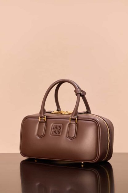 Replica Miu Miu Arcadie leather bag Briarwood Large VIP Quality - Image 18