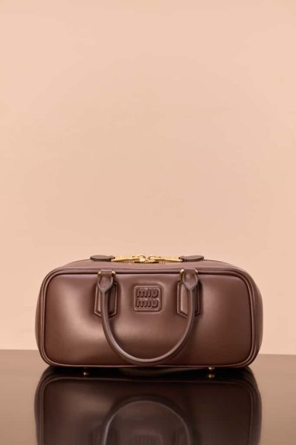 Replica Miu Miu Arcadie leather bag Briarwood Large VIP Quality - Image 2