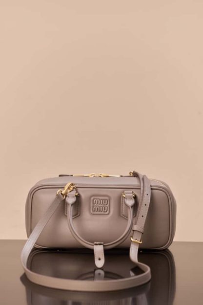 Replica Miu Miu Arcadie leather bag Grey Large VIP Quality - Image 3