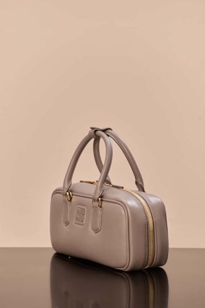 Replica Miu Miu Arcadie leather bag Grey Large VIP Quality - Image 9