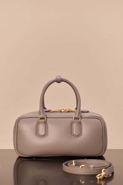 Replica Miu Miu Arcadie leather bag Grey Large VIP Quality - Image 8
